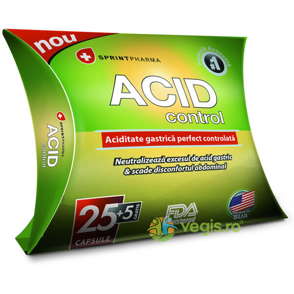Acid Control 25cpr+5cpr Gratis, SPRINT PHARMA, Capsule, Comprimate, 1, Vegis.ro