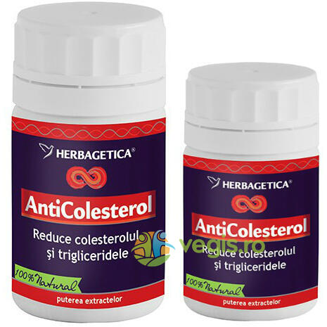 Anticolesterol 70cps+30cps Promo, HERBAGETICA, Pachete 1+1, 1, Vegis.ro