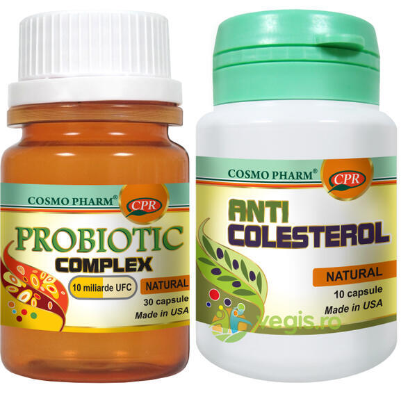 Probiotic Complex 30cps+Anticolesterol 10cps Gratis, COSMOPHARM, Pachete 1+1, 1, Vegis.ro