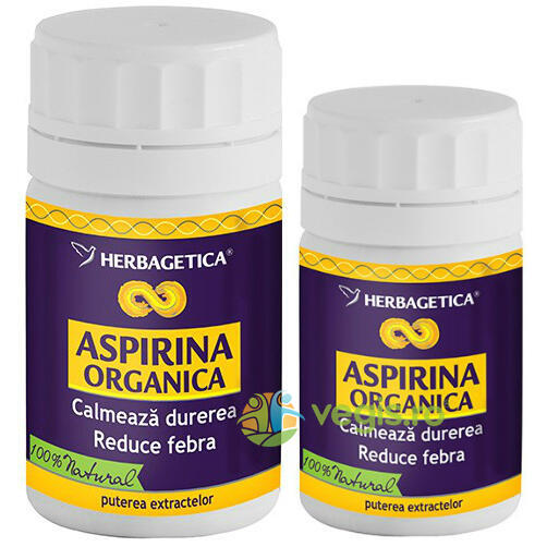 Aspirina Organica 70cps+30Cps Promo, HERBAGETICA, Capsule, Comprimate, 1, Vegis.ro