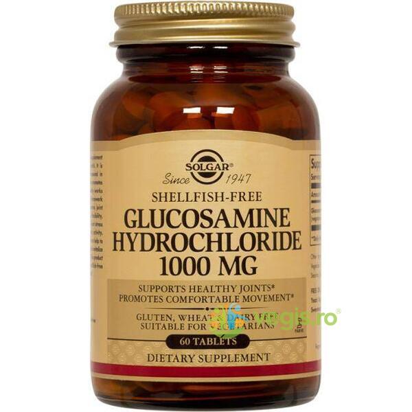 Glucosamine HCL 1000mg (Hidroclorura de glucozamina) 60tb, SOLGAR, Remedii Capsule, Comprimate, 1, Vegis.ro