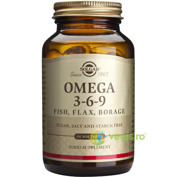Omega 3-6-9 60cps, SOLGAR, Capsule, Comprimate, 1, Vegis.ro