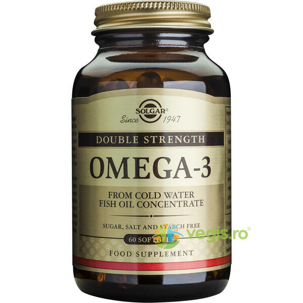 Omega 3 dublu concentrat (Ulei de peste) 700mg 60cps, SOLGAR, Capsule, Comprimate, 1, Vegis.ro