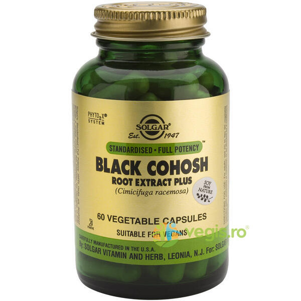 Black Cohosh Root Extract Plus (Extract de Lumanarele/ cimicifuga) 60cps, SOLGAR, Capsule, Comprimate, 1, Vegis.ro
