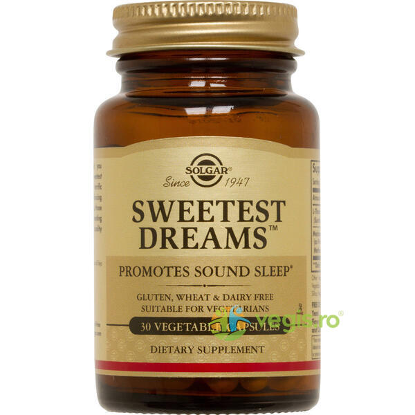 Sweetest Dreams 30cps ( L-teanina si melatonina), SOLGAR, Remedii Capsule, Comprimate, 1, Vegis.ro