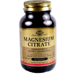 Magnesium Citrate (Citrat de magneziu) 200mg 60tb SOLGAR
