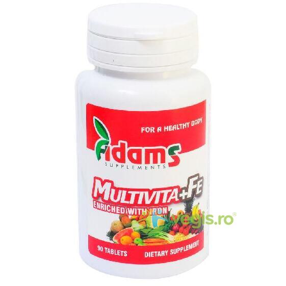 Multivita+Fe 90cpr, ADAMS VISION, Vitamine, Minerale & Multivitamine, 1, Vegis.ro