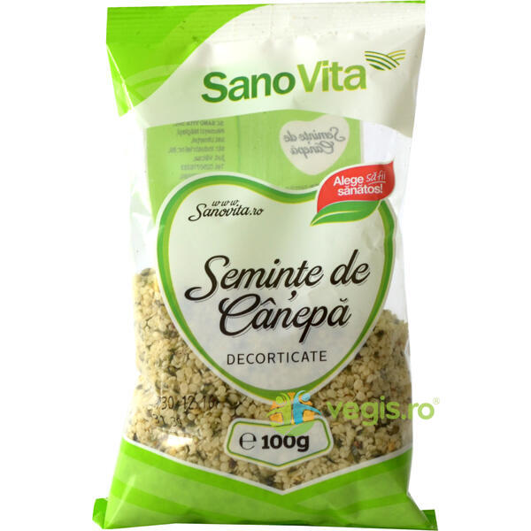 Seminte De Canepa Decorticate 100gr, SANOVITA, Superalimente, 1, Vegis.ro