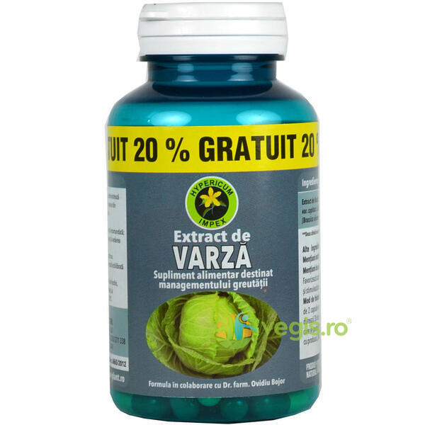 Varza Capsule Extract 375mg 60cps+20% Gratis, HYPERICUM, Suplimente de slabit, 2, Vegis.ro