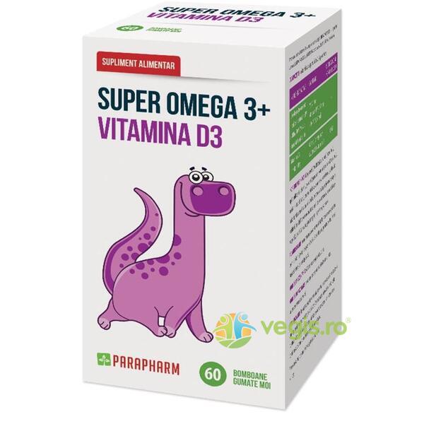 Super Omega 3 + Vitamina D3 60 Bomboane Gumate, QUANTUM PHARM, Mamici si copii, 1, Vegis.ro