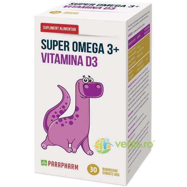 Super Omega 3 + Vitamina D3 30 Bomboane Gumate, QUANTUM PHARM, Mamici si copii, 1, Vegis.ro