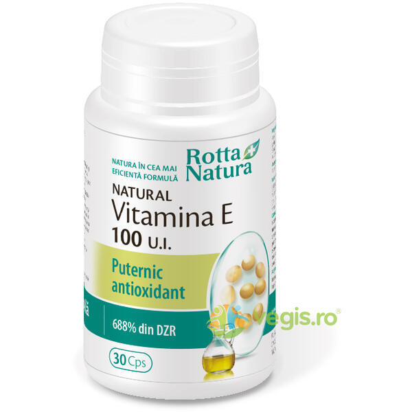 Natural Vitamina E 100 U.I 30cps, ROTTA NATURA, Capsule, Comprimate, 1, Vegis.ro