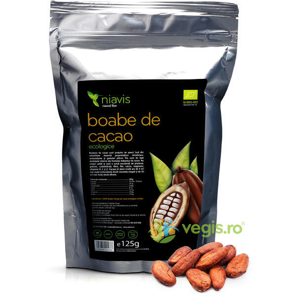 Boabe De Cacao Intregi Organice/BIO Criollo 125gr -, NIAVIS, Produse Vegane, 1, Vegis.ro