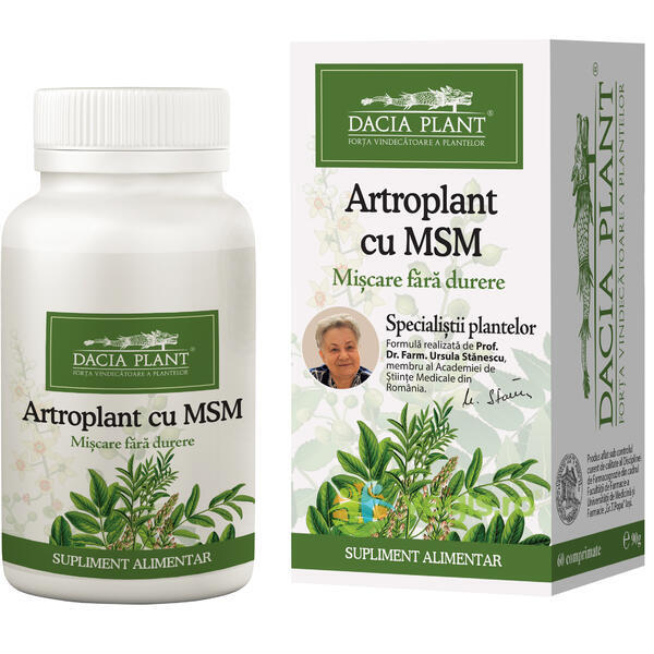 Artroplant Cu Msm 60cpr + 20% Gratis, DACIA PLANT, Remedii Capsule, Comprimate, 1, Vegis.ro