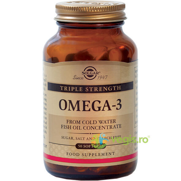 Omega-3 Triple Strength (Ulei de peste) 1400mg 50cps, SOLGAR, Remedii Capsule, Comprimate, 1, Vegis.ro