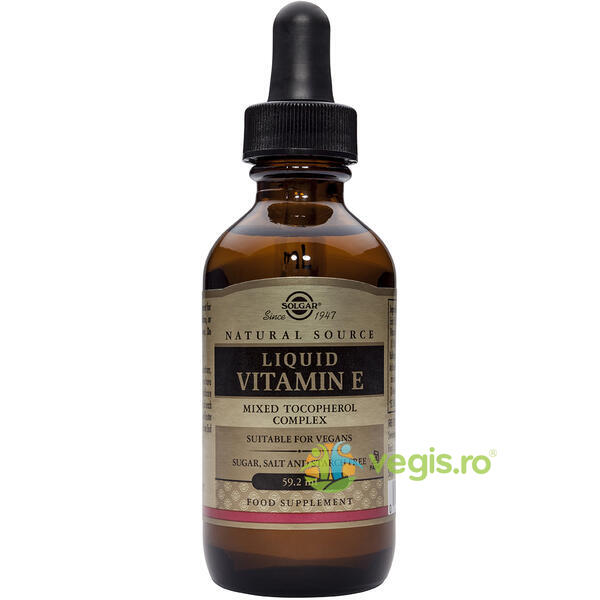 Liquid Vitamin E (Vitamina E lichida) 59.2ml, SOLGAR, Unguente, Geluri Naturale, 1, Vegis.ro