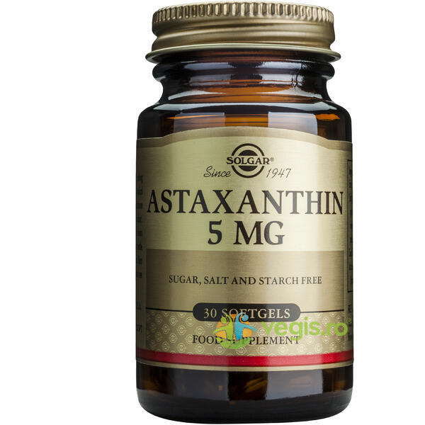 Astaxanthin 5mg (Astaxantina) 30cps Moi, SOLGAR, Remedii Capsule, Comprimate, 1, Vegis.ro