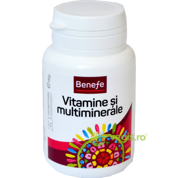 Benefe Vitamine Si Multiminerale 30cpr, ALEVIA, Vitamina B12, 1, Vegis.ro