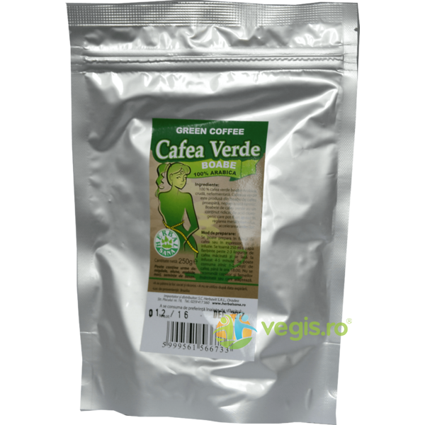 Cafea Verde Boabe 250g, HERBAVIT, Produse de Slabit, 1, Vegis.ro