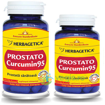 Pachet Prostato Curcumin 95 60cps+30cps, HERBAGETICA, Capsule, Comprimate, 1, Vegis.ro