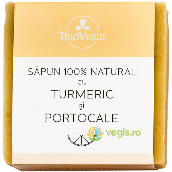 Sapun Natural Cu Turmeric Si Portocale 110Gr, TRIO VERDE, Sapunuri, Gel dus, 2, Vegis.ro