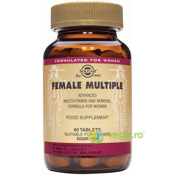 Female Multiple (Multivitamine Femei) 60tab, SOLGAR, Capsule, Comprimate, 1, Vegis.ro