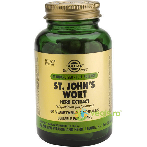 ST. John's Wort Herb Extract (Sunatoare) 60Cps Vegetale, SOLGAR, Capsule, Comprimate, 2, Vegis.ro