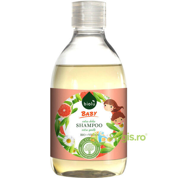 Sampon Pentru Copii cu Ulei de Grapefruit Ecologic/Bio 300ml, BIOLU, Cosmetice Par, 1, Vegis.ro