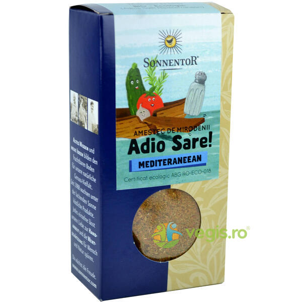 Condiment  Amestec Adio Sare! Mediteraneean Ecologic/Bio 55g, SONNENTOR, Condimente, Sare, 1, Vegis.ro