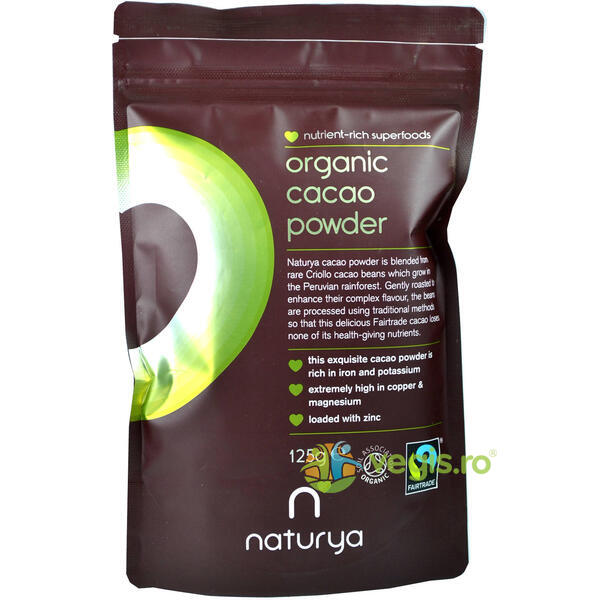 Cacao Powder (Pudra De Cacao) Ecologica/Bio 125g, NATURYA, Cafea, 1, Vegis.ro