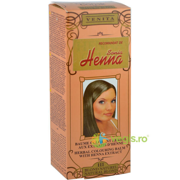 Balsam Colorant pentru Par cu Henna Nr. 111 - Blond Natural 75ml, KIAN COSMETICS, Cosmetice Par, 1, Vegis.ro