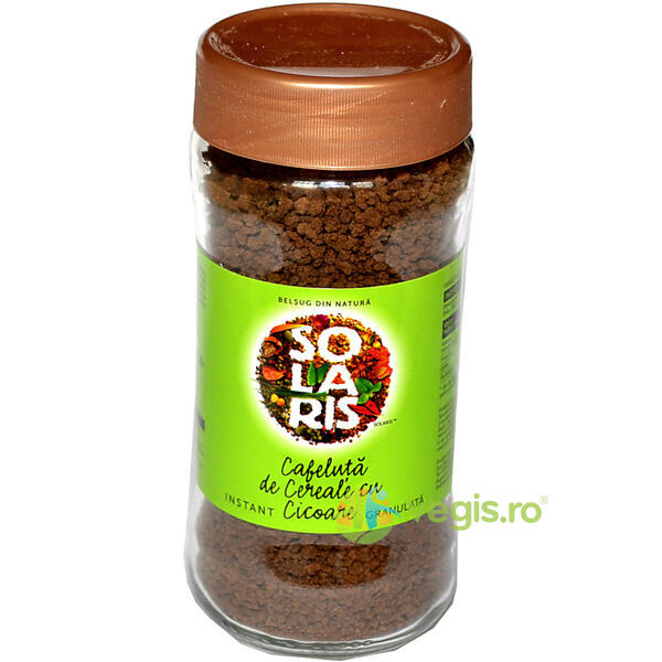 Cafeluta din Cereale cu Cicoare Granulata Borcan 100gr, SOLARIS, Cafea, 1, Vegis.ro