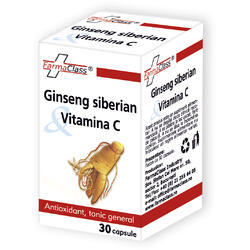 Ginseng Siberian si Vitamina C 30cps FARMACLASS