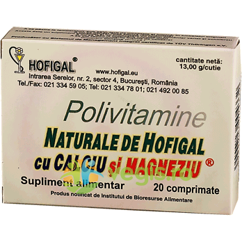 Polivitamine Naturale Cu Ca Si Mg20cpr, HOFIGAL, Capsule, Comprimate, 1, Vegis.ro