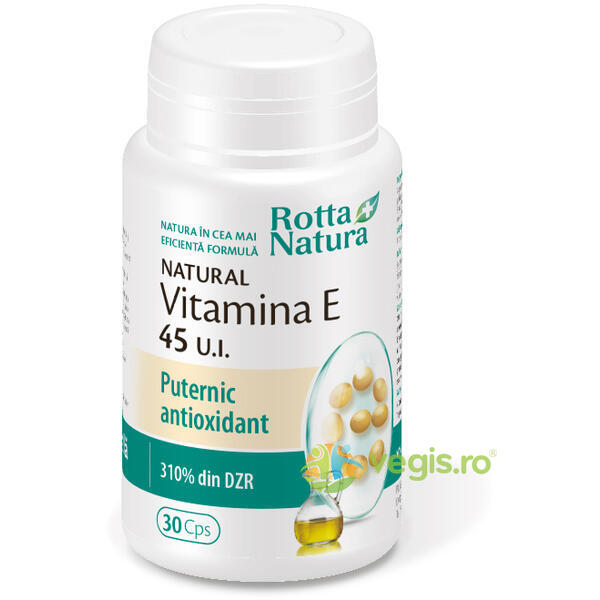 Vitamina E 45 ui 30cps, ROTTA NATURA, Capsule, Comprimate, 1, Vegis.ro