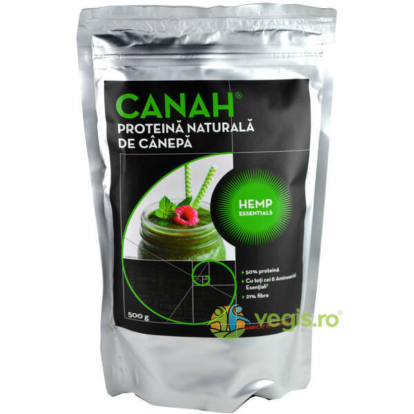 Pudra Proteica (Proteina naturala) De Canepa 500g, CANAH, Pulberi & Pudre, 2, Vegis.ro