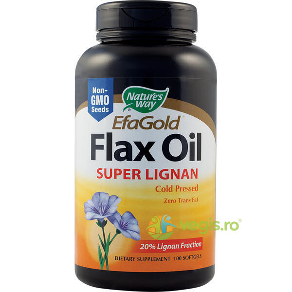 Flax Oil Super Lignan - Acizi Grasi Omega3/6/9 100cps Secom,, NATURE'S  WAY, Capsule, Comprimate, 1, Vegis.ro