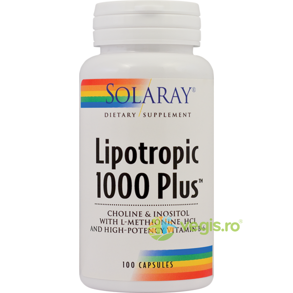 Lipotropic 1000 Plus 100cps Secom,, SOLARAY, Capsule, Comprimate, 1, Vegis.ro