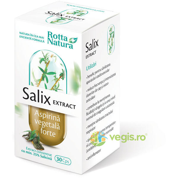 Salix Extract - Aspirina Vegetala Forte  30cps, ROTTA NATURA, Raceala & Gripa, 1, Vegis.ro