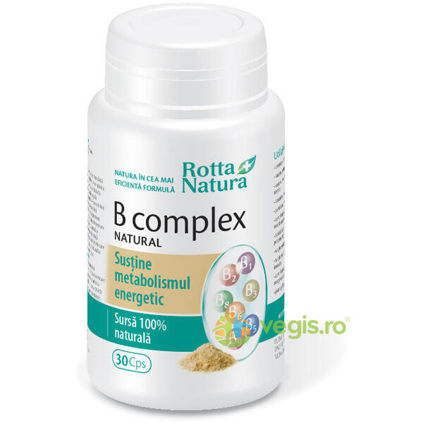 B-Complex Natural 30cps, ROTTA NATURA, Capsule, Comprimate, 1, Vegis.ro