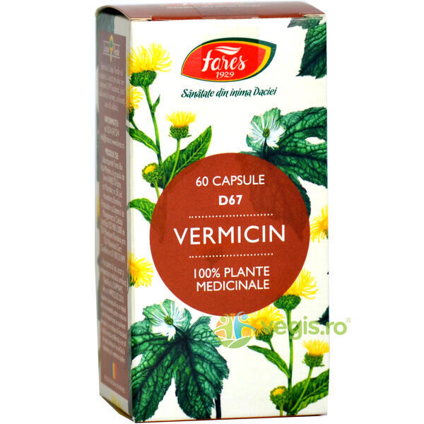 Vermicin (Antiparazitar) (D67) 60cps, FARES, Remedii Capsule, Comprimate, 2, Vegis.ro