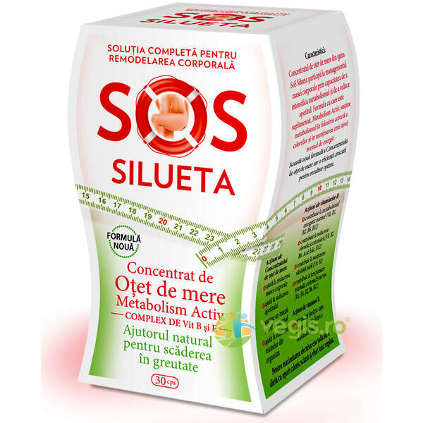Concentrat Otet De Mere SOS Silueta - Metabolism Activ + Vit B,E 30cps, ROTTA NATURA, Produse de Slabit, 1, Vegis.ro
