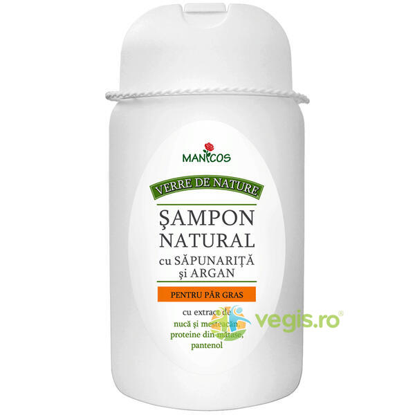 Sampon Natural (Cu Sapunarita Si Argan) Par Gras 300ml, MANICOS, Cosmetice Par, 1, Vegis.ro