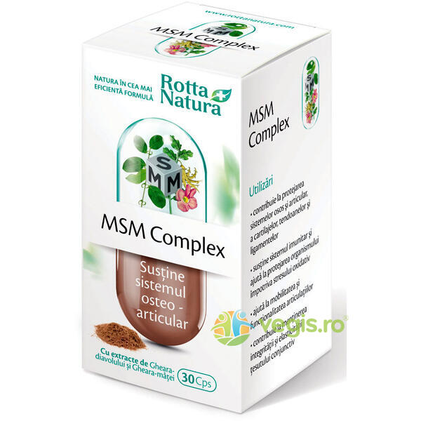 MSM Complex 30cps, ROTTA NATURA, Remedii Capsule, Comprimate, 1, Vegis.ro