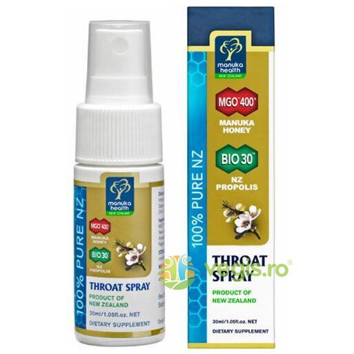 Spray de Gat cu Miere de Manuka (MGO 400+)  30ml, MANUKA HEALTH, Raceala & Gripa, 1, Vegis.ro