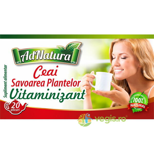 Ceai Vitaminizant Savoarea Plantelor 20dz, ADNATURA, Ceaiuri doze, 1, Vegis.ro