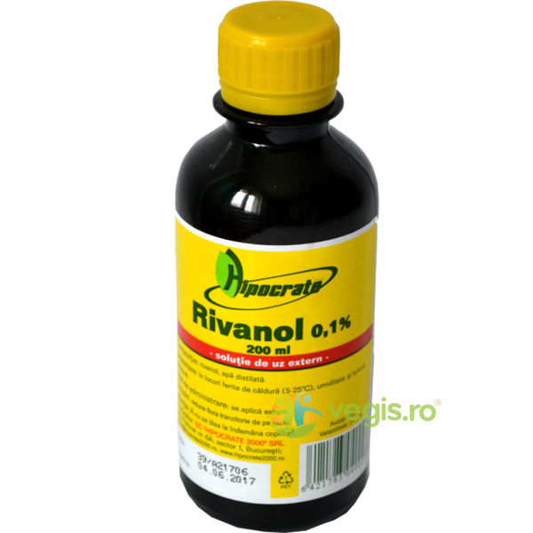 Rivanol 0,1% 200ml, HIPOCRATE, Unguente, Geluri Naturale, 2, Vegis.ro