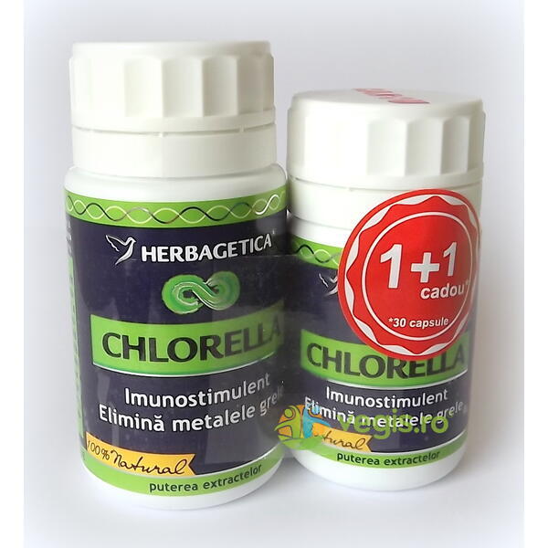 Chlorella 70cps+ 30cps Promo, HERBAGETICA, Capsule, Comprimate, 1, Vegis.ro