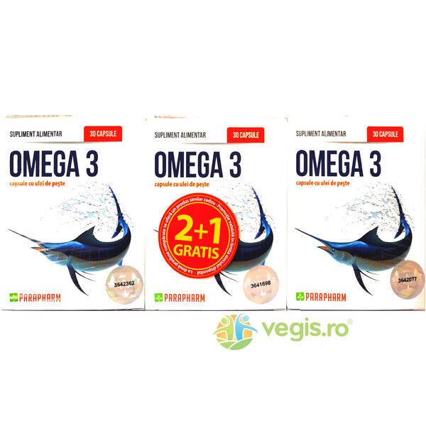 Omega 3 Ulei Peste 30cps 2+1 GRATIS, QUANTUM PHARM, Capsule, Comprimate, 1, Vegis.ro