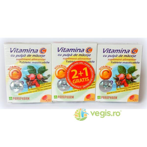 Vitamina C cu Pulpa Macese 30cps 2+1 GRATIS, QUANTUM PHARM, Imunitate, 1, Vegis.ro